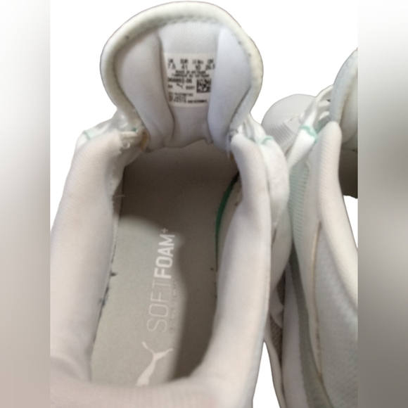 PUMA‎ Women's Pacer Net Cage Soft Foam Sneakers ~ White & Mint Sz. 10 - Picture 6 of 12